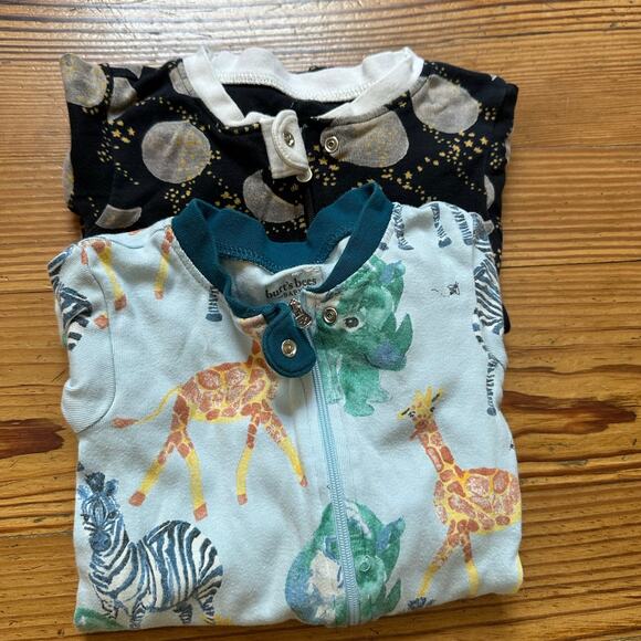 Burt's Bees full zip animal safari and celestial pajama set SIZE 18M - Picture 2 of 3